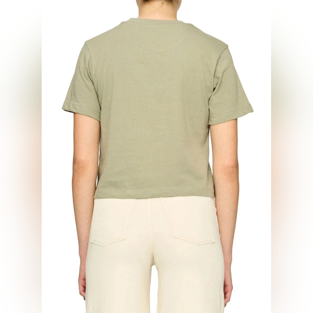 DL1961 Women's Essential Cotton Crop Tee MSRP $69 New with tags Light Olive - Picture 3 of 4